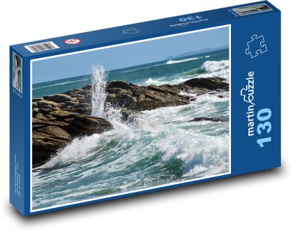 Moře - vlny, skály - Puzzle 130 dílků, rozměr 28,7x20 cm
