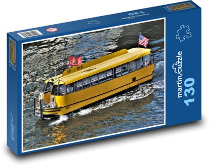 Vodný taxík - autobus na vode, cestovanie - Puzzle 130 dielikov, rozmer 28,7x20 cm 