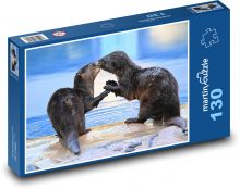 Severoamerické Vydry Říční  Puzzle 130 dílků - 28,7 x 20 cm