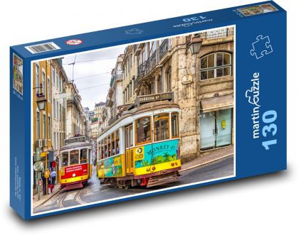 Portugalsko - Lisabon, tramvaje - Puzzle 130 dílků, rozměr 28,7x20 cm