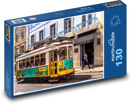 Lisabon - tramvaj - Puzzle 130 dílků, rozměr 28,7x20 cm
