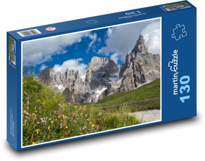 Itálie - Dolomity, hory - Puzzle 130 dílků, rozměr 28,7x20 cm