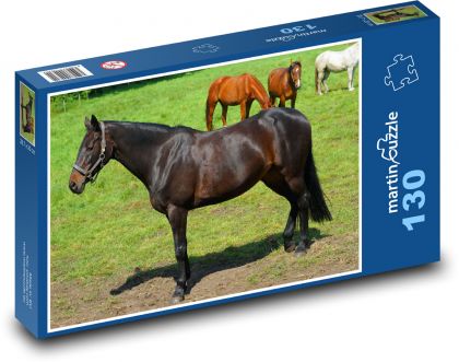 Horse - pasture, horses - Puzzle 130 pieces, size 28.7x20 cm 