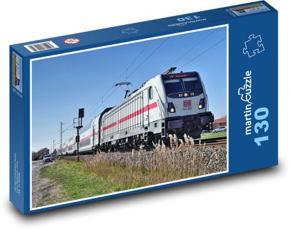 Elektrická lokomotiva - vlak - Puzzle 130 dílků, rozměr 28,7x20 cm