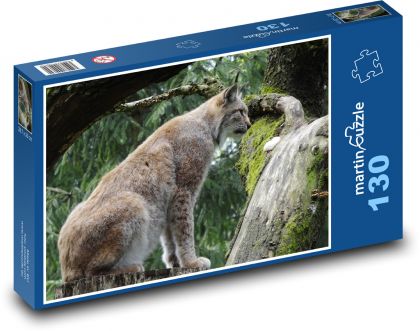 Rys - divoká mačka, zviera - Puzzle 130 dielikov, rozmer 28,7x20 cm 