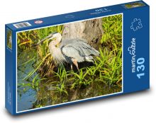 Volavka velká - vodní pták, zvíře Puzzle 130 dílků - 28,7 x 20 cm