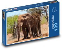Slon africký - zviera, cicavec Puzzle 130 dielikov - 28,7 x 20 cm