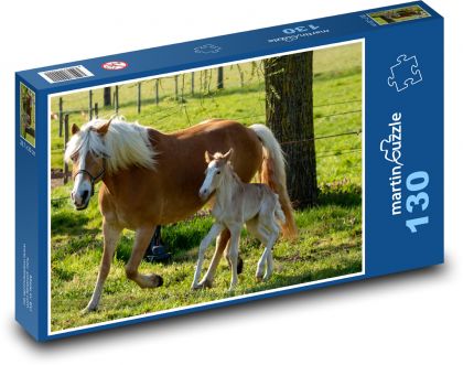 Stute - Fohlen, Pferd - Puzzle - 130 Teile