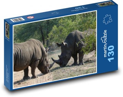 Nashörner - Tiere, Säugetiere - Puzzle - 130 Teile