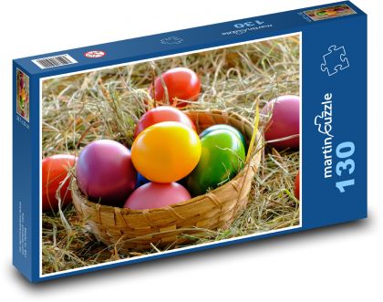 Velikonoční vajíčka - vejce, dekorace  - Puzzle 130 dílků, rozměr 28,7x20 cm
