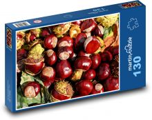 Gaštany - jeseň, jedlo Puzzle 130 dielikov - 28,7 x 20 cm 