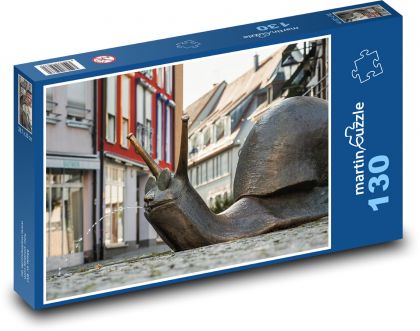 Slimák - sochárstvo, bronz - Puzzle 130 dielikov, rozmer 28,7x20 cm 