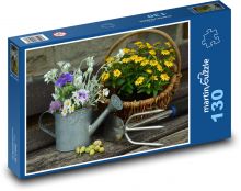 Flowers - garden decoration, watering can Puzzle 130 pieces - 28.7 x 20 cm 