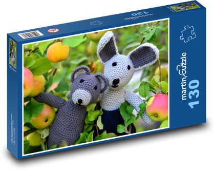Teddy Bear - Bunny, Crochet - Puzzle 130 pieces, size 28.7x20 cm 