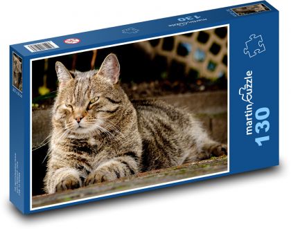 Kočka domácí  - mazlíček, zvíře - Puzzle 130 dílků, rozměr 28,7x20 cm