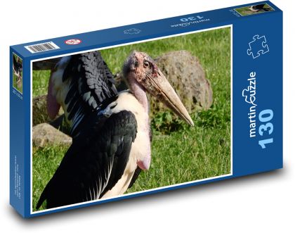 Marabut - ptak, zwierzę - Puzzle 130 elementów, rozmiar 28,7x20 cm