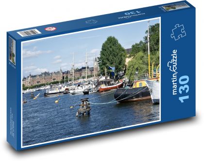 Port - Sztokholm, Szwecja - Puzzle 130 elementów, rozmiar 28,7x20 cm
