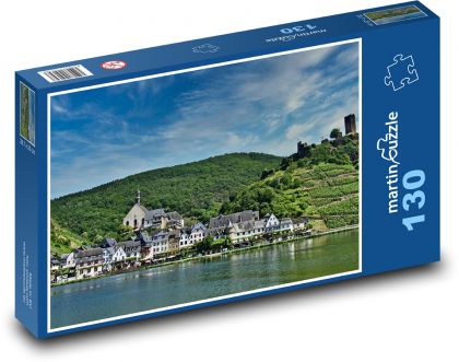 Dorf - Berge, Fluss - Puzzle - 130 Teile