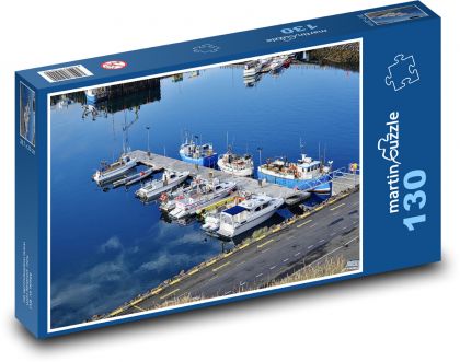 Boats - pier, berth - Puzzle 130 pieces, size 28.7x20 cm 