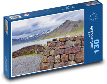 Príroda - jazero, hory - Puzzle 130 dielikov, rozmer 28,7x20 cm 