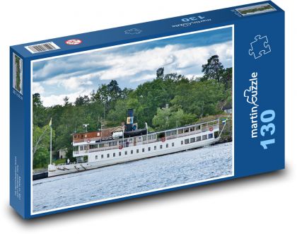 Loď - rieka, trajekt - Puzzle 130 dielikov, rozmer 28,7x20 cm 