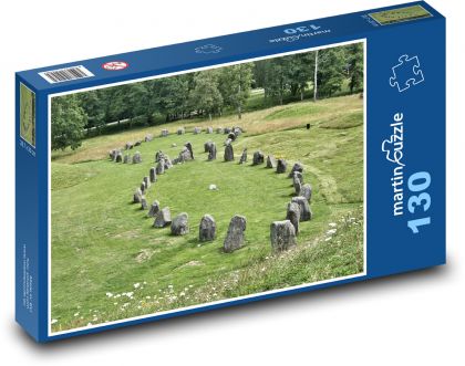 Pamätník - kamene, symboly - Puzzle 130 dielikov, rozmer 28,7x20 cm 