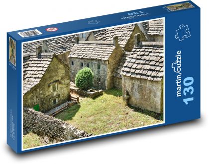 Dedina - kamenné mesto, domy - Puzzle 130 dielikov, rozmer 28,7x20 cm 