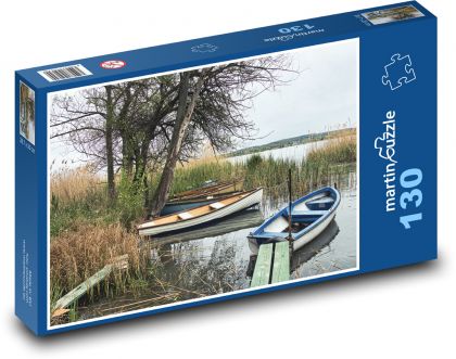 Boats - fishing, river - Puzzle 130 pieces, size 28.7x20 cm 
