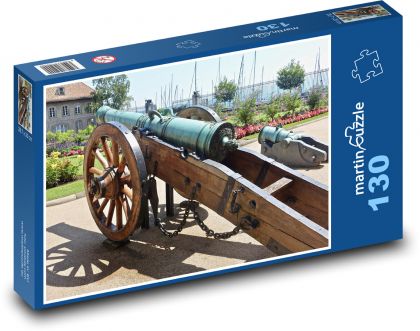 Cannon - pistolet wojenny, historyczny - Puzzle 130 elementów, rozmiar 28,7x20 cm