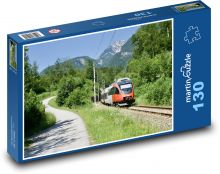 Vlak - hory, železnice Puzzle 130 dílků - 28,7 x 20 cm