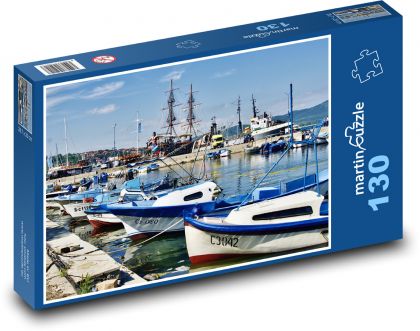 Lodě - přístav, rybolov - Puzzle 130 dílků, rozměr 28,7x20 cm