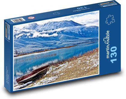 Lake - snow, mountains - Puzzle 130 pieces, size 28.7x20 cm 