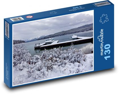 Molo - śnieg, zima - Puzzle 130 elementów, rozmiar 28,7x20 cm