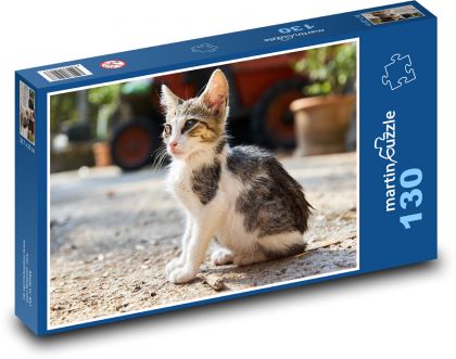 Kocúrik - mačka, mačiatko - Puzzle 130 dielikov, rozmer 28,7x20 cm 