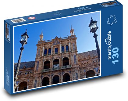 Plaza De Espania - palác, Španělsko - Puzzle 130 dílků, rozměr 28,7x20 cm