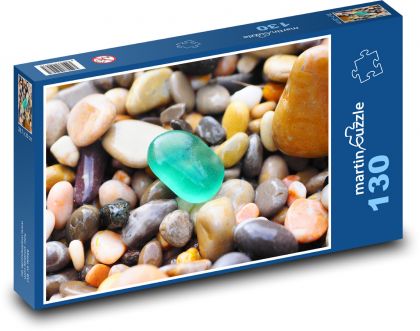 Kamyczki - kolorowe, kamienie - Puzzle 130 elementów, rozmiar 28,7x20 cm