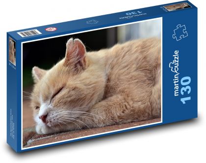 Cat - sleeping kitten, cat - Puzzle 130 pieces, size 28.7x20 cm 