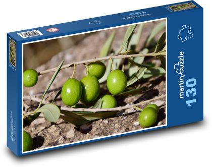 Green olives - plant, nature - Puzzle 130 pieces, size 28.7x20 cm 