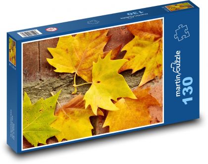 Javorové listy - jeseň, príroda - Puzzle 130 dielikov, rozmer 28,7x20 cm 