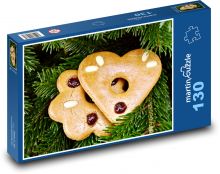 Perník - vánoční dekorace, příroda Puzzle 130 - 28,7x20 cm