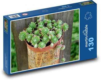 Kaktus - květináč, dekorace - Puzzle 130 dílků, rozměr 28,7x20 cm