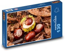 Kaštany - podzim, listy Puzzle 130 dílků - 28,7 x 20 cm