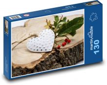 Srdce - darček, peň Puzzle 130 dielikov - 28,7 x 20 cm 