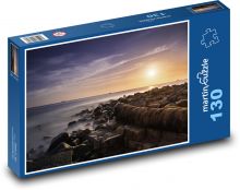 Západ slunce - moře, pláž Puzzle 130 - 28,7x20 cm