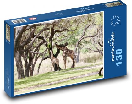 Žirafa - zvířata, zoo - Puzzle 130 dílků, rozměr 28,7x20 cm