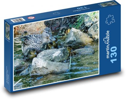 Kaczka - młoda, potok - Puzzle 130 elementów, rozmiar 28,7x20 cm