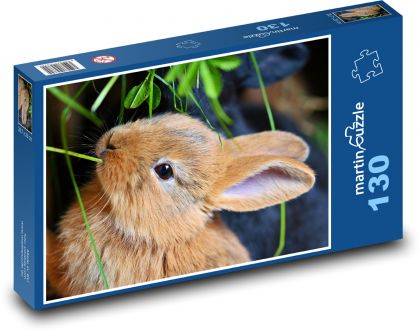 Rabbit - cute cub, animal - Puzzle 130 pieces, size 28.7x20 cm 