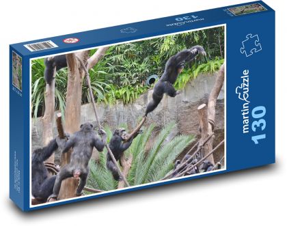 Opice - zoo, mládě - Puzzle 130 dílků, rozměr 28,7x20 cm