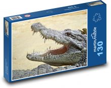 Krokodil - Zähne, Reptil Puzzle 130 Teile - 28,7x20 cm