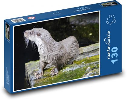 Wydra - zwierzę wodne, woda - Puzzle 130 elementów, rozmiar 28,7x20 cm